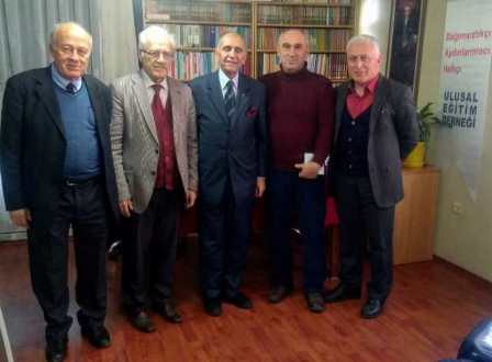 Soldan sağa Av. Ayhan Sarıhan,  Araştırmacı Yazar Zeki Sarıhan, Prof. Dr. Aydın Köksal, Hızır İnan ve Nazım Mutlu 