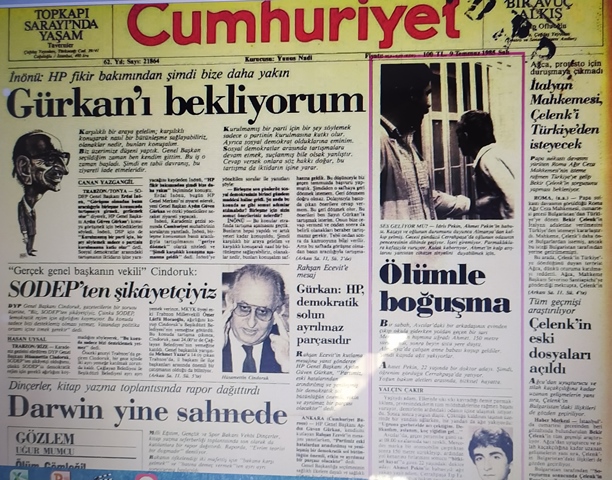 İstanbul Avcılar’da trafik kazası sonucu yaşamını yitiren Cerrahpaşa Tıp Fakültesi 4. öğrencisi Ahmet Pekin’le ilgili haber (Cumhuriyet, 9 Temmuz 1985) 