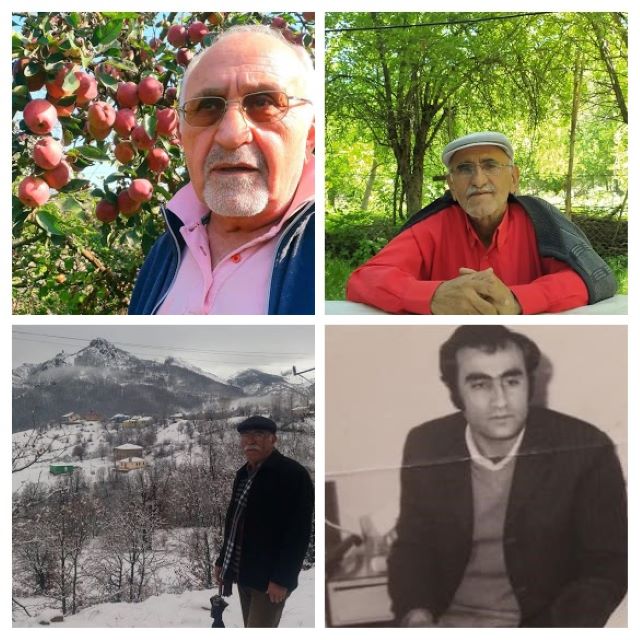 (Ön sıra soldan sağa) Düzgün Arslan, İsmail Akkılıç.  (Üst sıra soldan sağa) Ahmet Satık ve Kamer Güler, Mezra İlkokulunda birlikte okumuştu. 