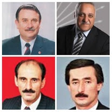 (Soldan sağa, ön sıra) 18. ve 19. Dönem Erzincan Milletvekilleri Metin Yaman (ANAP), Ali İbrahim Tutu (SHP), (üst sıra,  soldan sağa) Yıldırım Akbulut (ANAP), Mustafa Kul (SHP) 