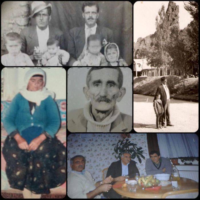 Soldan sağa,  Kamber Arslan, Ahmet Çavuş, Hanım Erginoğlu, Hüseyin Erginoğlu, Ahmet Çavuş ve oğlu Yılmaz Fırat, Fırat kardeşler ve Ferhat Fırat 