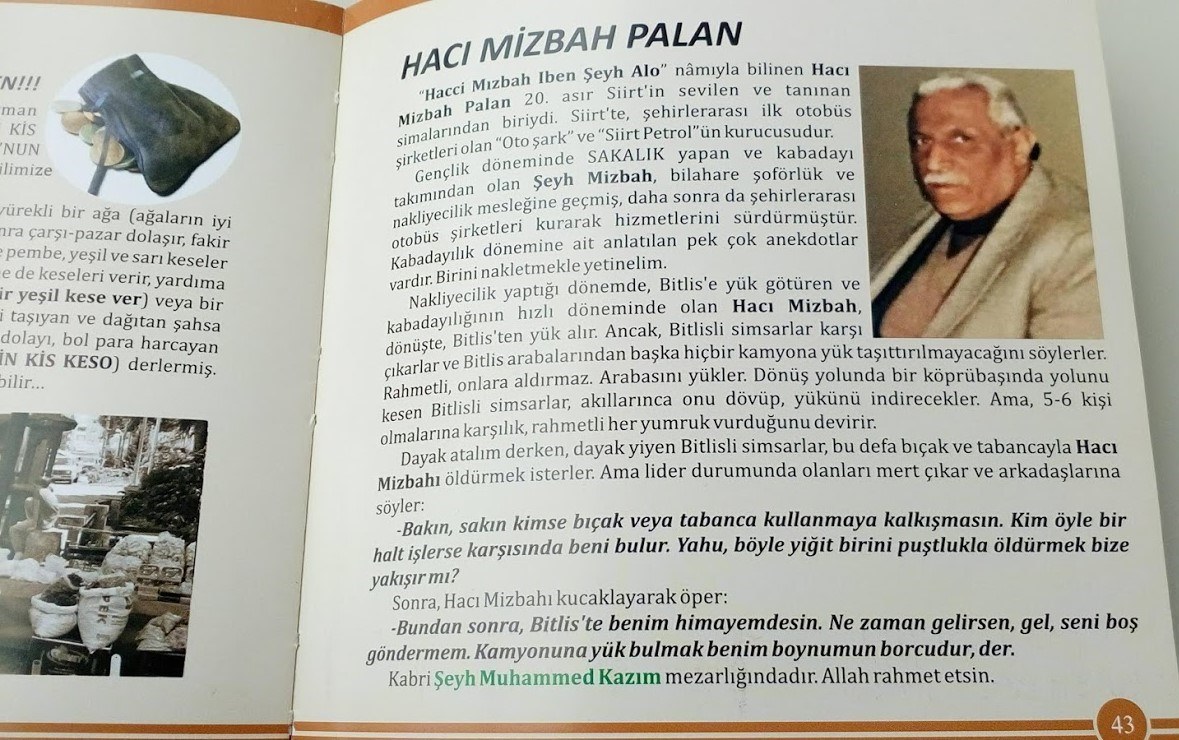 Kayıp Siirt Masalları'nda, Siirt Petrol’ün kurucusu Hacı Mizbah Palan da unutulmamış 