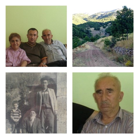 Soldan sağa Dursun Yıldız (Xoze Çımoşa/Karagöz Hoca, 1896-1978), torunu Ali, oğlu Hüseyin Yıldız (1937) ve ailesi (Fotoğraflar: Ali Yıldız arşivi)  