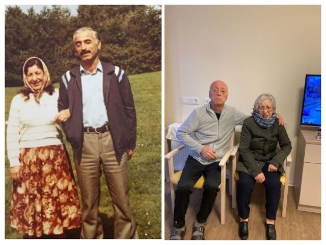 İbrahim Pekin (1938-18 Nisan 2024) ve eşi Cezair Pekin (1941). Fotoğraf: Hüseyin Dalkılıç arşivi