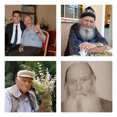 Soldan sağa ön sıra: Hıdır Demirbilek (1930), Ahmet (Kamer) Fırat (1924-2014). Arka sıra: Hasan Arslan, Musa Fırat (1931) 