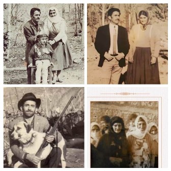 (Ön sıra soldan sağa) Mustafa Fırat, annesi Beser Fırat (1888-1983) ve teyzesi Saray  Cömert (1894-1980)  (Üst sıra soldan sağa) Mustafa Fırat ve  eşi Saray Fırat