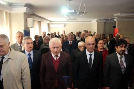 Soldan sağa Prof. Dr. Sedat Sever, Erdal Atıcı, Nazım Mutlu, Hüseyin Canerik ve Dr. Ahmet Arıkanoğlu (2018 Eğitim Onur Ödülü Töreni) 