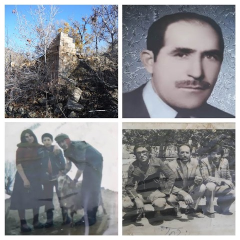 Hıdır (Pala) Çiçek (1932-2007), aile bireyleri ve arkadaşlarıyla (Siyah beyaz görselde orta sırada) Fotoğraf: İbrahim Çiçek arşivi